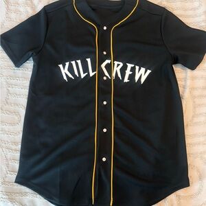 Black Kill Crew Baseball Jersey sz XL